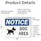 Signmission Dog Area, 5 in W x Rectangle, Vinyl Decal OS-2PACK-NS-D-35-L-15491 - alternate 3